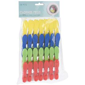 PINZAS ROPA PLASTICO COLORES 28 PIEZAS BLISTER 28