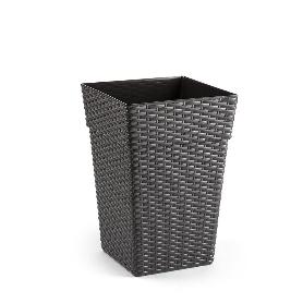 MACETA RATTAN ALTA 20 CM GRIS OSCURO