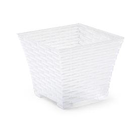 MACETA RATTAN CUADRADA 15 CM TRANSPARENTE