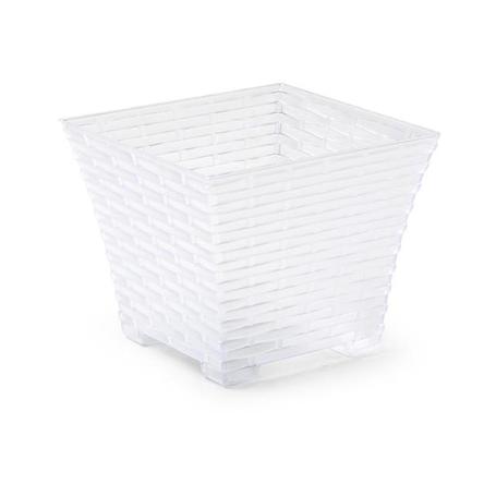 MACETA RATTAN CUADRADA 15 CM TRANSPARENTE