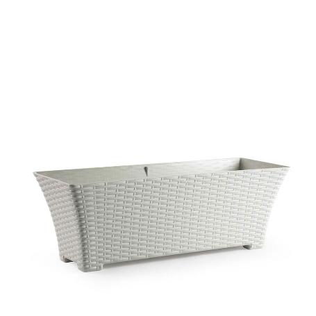 JARDINERA RATTAN 60,5X22X21,2 CM MARFIL