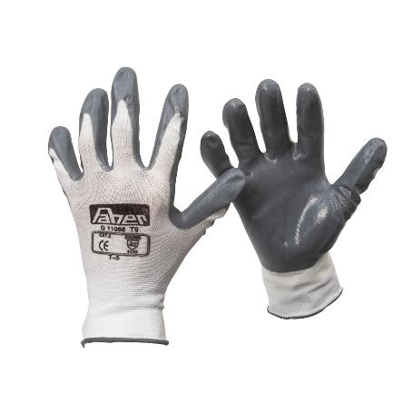 GUANTE NYLON  NITRILO GRIS T-8 PAR