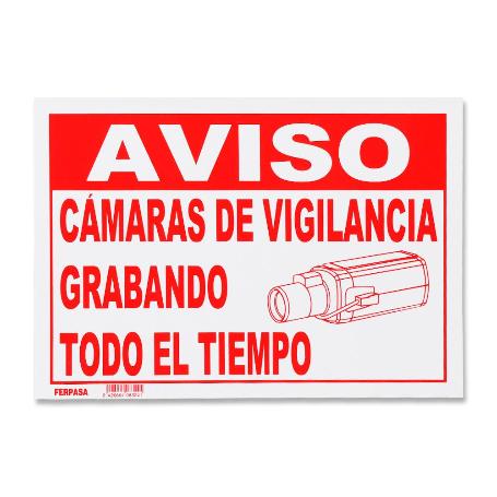 CARTEL 29,7X21 CM CAMARAS DE VIGILANCIA 8324