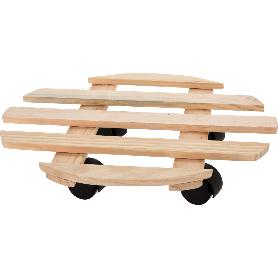 SOPORTE MACETAS RUEDAS MADERA 28 CM