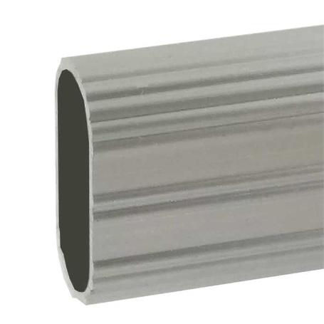 TUBO ALUMINIO ESTRIADO PLATA MATE 30X15X4X0.7 4 MT