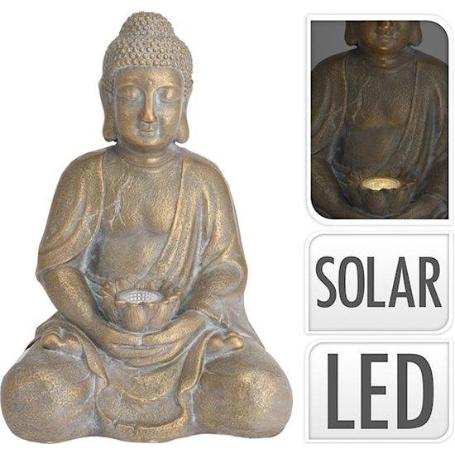 BUDA LUZ SOLAR 44 CM DORADO