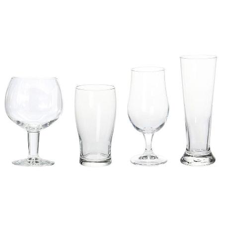 VASOS + COPAS CERVEZA VIDRIO 4 PIEZAS JUEGO