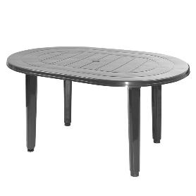 MESA RESINA OVAL 130X90 CM ANTRACITA 4020ANT