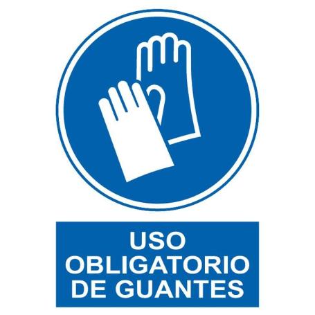 SEÑAL OBLIG EL USO DE GUANTES PVC 0,7MM 210*300