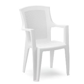 SILLA RESINA RATAN RESPALDO ALTO BLANCO EDEN