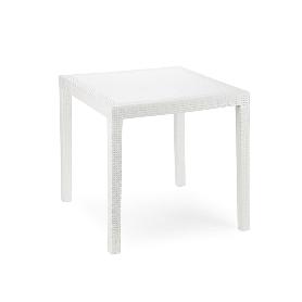 MESA RESINA RATAN BLANCA KING 80X80 CM.