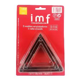 MOLDES EMPLATADORES INOX TRIANGULO 6+8+10X4 CM SET 3