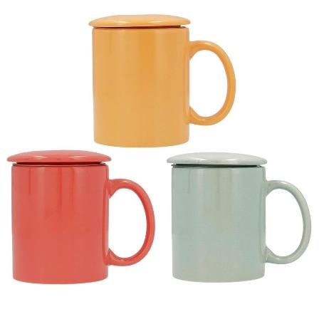 MUG TAZA CERAMICA 33 CL + FILTRO + TAPA