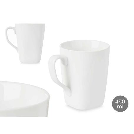 TAZA MUG PORCELANA BLANCA 450 ML