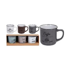 TAZAS MUG LOZA CAFE 330 ML  LOTE 3