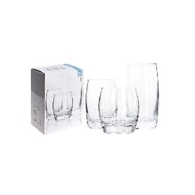 VASOS VIDRIO 6X3 18 PIEZAS JUEGO