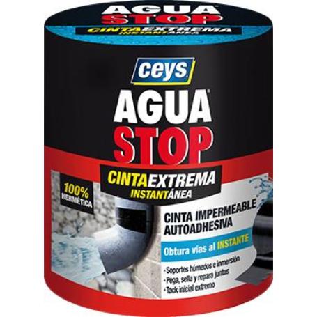 CINTA EXTREMA AGUA STOP 10CM NEGRA R/1.5MT