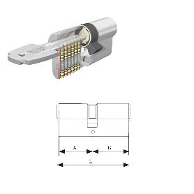 CILINDRO TESA SEGURIDAD T60 /30X40 NIQUELADO LEVA CORTA