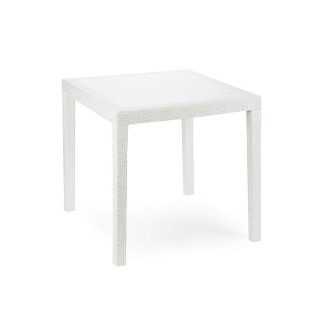 MESA RESINA RATAN BLANCA KING 80X80 CM.