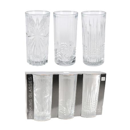 VASOS LABRADOS ALTOS 380 ML LOTE 3