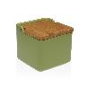 SALERO TAPA BAMBU 12,2X12,2X12,2 CM VERDE OLIVA