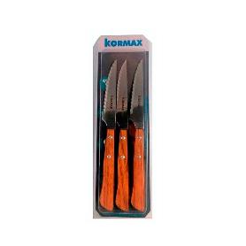 CUCHILLOS 11 CM FILO MICRODENTADO HPL ROBLE PACK 3