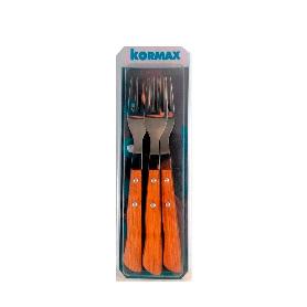 TENEDORES CHULETERO HPL ROBLE PACK 3