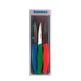 CUCHILLOS MONDADOR 9 CM MANGO COLORES PACK 3