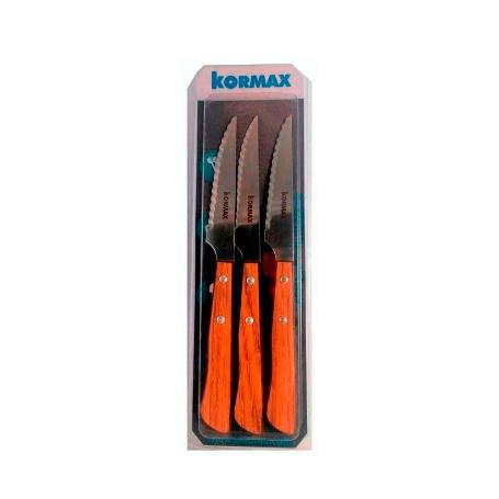 CUCHILLOS 11 CM FILO MICRODENTADO HPL ROBLE PACK 3