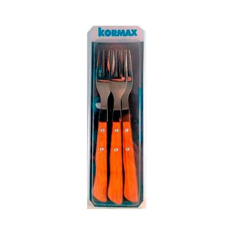 TENEDORES CHULETERO HPL ROBLE PACK 3
