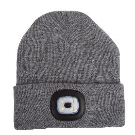 GORRO CON LUZ LED GRIS