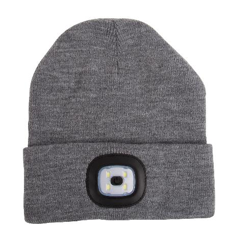 GORRO CON LUZ LED GRIS