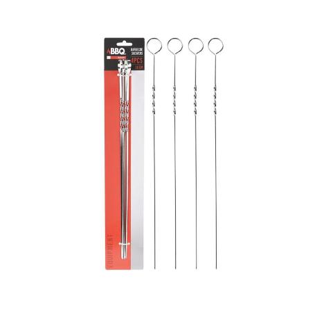 PINCHOS BROCHETA BARBACOA METALICOS 38 CM BLISTER 4