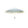 PARASOL RAYAS FALDON CUERDA 200 CM AZUL