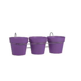 MACETAS TOSCANE 13 CM + SOPORTE MORADAS LOTE 3