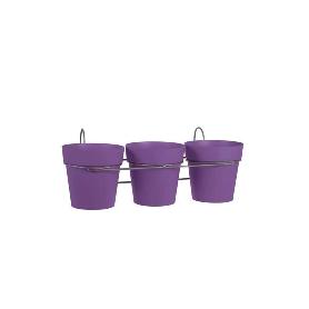 MACETAS TOSCANE 15 CM + SOPORTE MORADAS LOTE 3