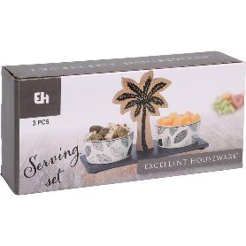 APERITIVOS PALMERA 3 PIEZAS 22 CM JUEGO