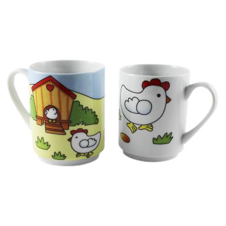 TAZAS MUGS POLLITO 9502 2 PIEZAS JUEGO