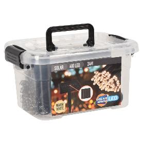 GUIRNALDA SOLAR 400 LED LUZ CALIDA 24 M MALETIN