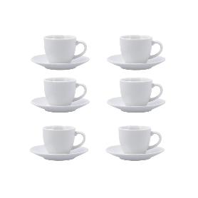 TAZAS CAFE 9 CL + PLATO PORCELANA NEW RENOVA