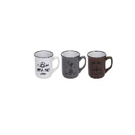 TAZAS MUGS COFFEE TIME 180 ML  SET 3