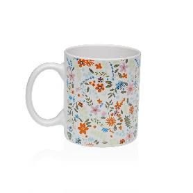 TAZA MUG PORCELANA FLOWERS 350 ML