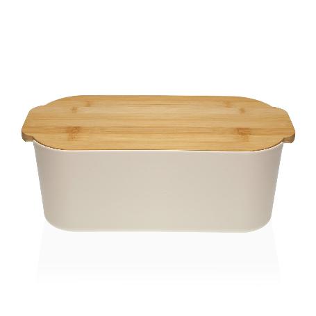 PANERA PLASTICO + TABLA CORTAR BAMBU BLANCA