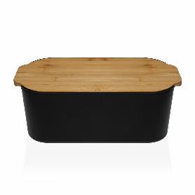 PANERA PLASTICO + TABLA CORTAR BAMBU NEGRA