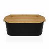 PANERA PLASTICO + TABLA CORTAR BAMBU NEGRA