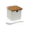 AZUCARERO + CUCHARA  PORCELANA 8,3X8,3 CM