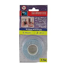 CINTA ADHESIVA 2 CARAS RESISTENTE AL AGUA BLANCA 19MMX1.5MT BLT-1