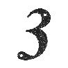 NUMERO 3 -M.4 NEGRO 10CM. DISPLAY