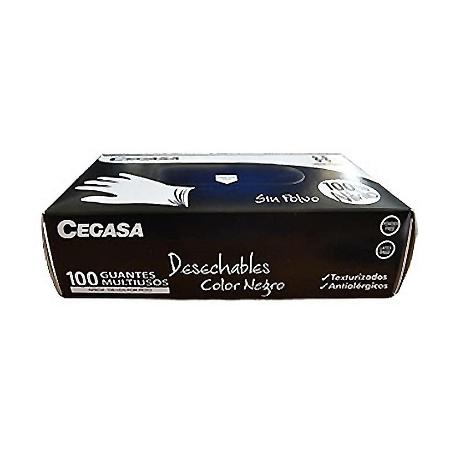 GUANTE NITRILO DESECHABLE NEGRO T9-9.5 SIN POLVO C/100