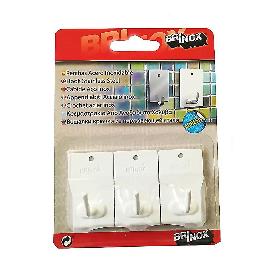 PERCHA MEDIANA ADHESIVA BLANCA BLIST-3